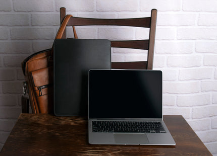 Leren Laptop Sleeve - Voor MacBook Pro 14 Inch - Laptophoes - Zwart