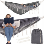 Hangmat | Met Franje | Antraciet | 150 x 210 cm