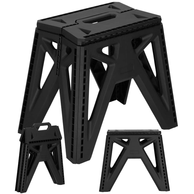 Vouwkruk - Inklapbaar - Platform - Multifunctioneel - Tot 150 Kg - 33,5 Cm - Zwart