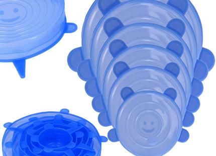 Siliconen Deksel | Universele Deksels | 6 Stuks | Blauw