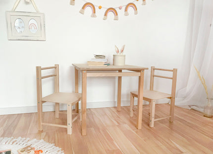 Tafel met Stoelen - Kinderen - Kamer - Stoel - Tafel - Berkenhout
