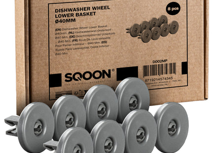 Vaatwasser Wiel Voor Onderkorf Geschikt voor IKEA, AEG, Electrolux, Zanussi, Etna - 8 stuks  - 40mm