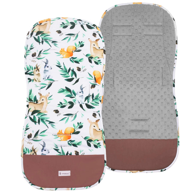 Inlegkussen - Kinderwagenmatras - Kinderwagen Accessoires - Katoen - Polyester - Dieren - Bladeren - Veelkleurig - 37 x 78 cm