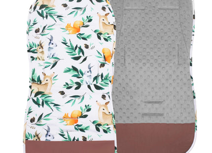 Inlegkussen - Kinderwagenmatras - Kinderwagen Accessoires - Katoen - Polyester - Dieren - Bladeren - Veelkleurig - 37 x 78 cm