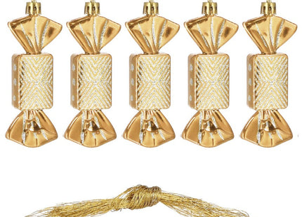 Kersthanger | Kerstsnoepje | Goud | 5 Stuks