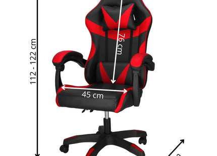 Gamestoel - Ergonomische Bureaustoel -  Verstelbaar - Rood/Zwart