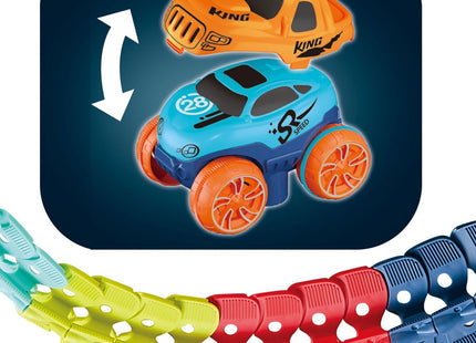 Racebaan - LED Verlichte Raceauto - 92 Delen - Multicolor