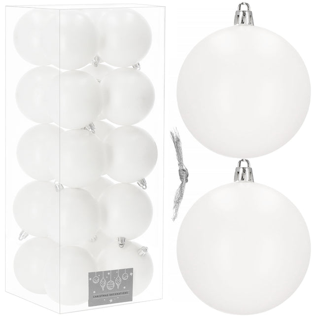 Kerstballen | 20 Stuks | 8 cm | Wit