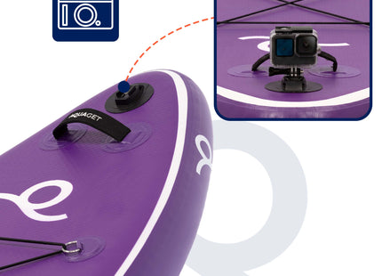 SUP Board - Opblaasbaar Paddle Board - Met Tas - Met Zitje -Inclusief Accessoires - Complete Set - Max. 220KG - 350x83,5cm - Paars/Rood