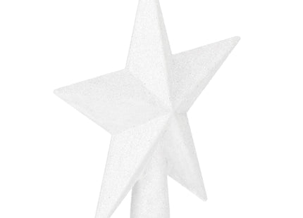 Kerstboom Piek | Ster | 19 cm | Glitter | Zilver