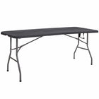 Klaptafel | Vouwtafel | Kampeertafel | Inklapbaar | Draagbaar | 180 x 75 cm | Zwart/Grijs