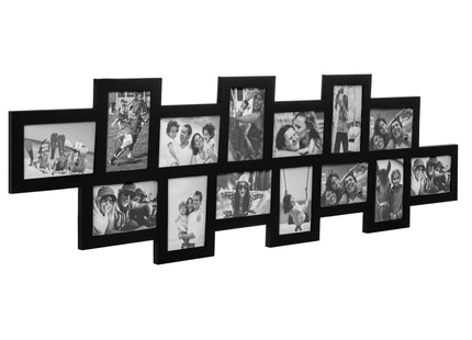 Fotolijst - 14 Foto's - Collage - Staand/Liggend - 118 x 36 cm - Zwart