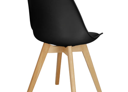 Eetkamerstoel - Gestoffeerd - Zwart - 82 x 44,5 x 41 CM