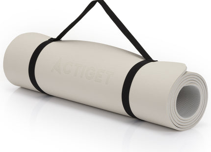 Actiget® Yogamat - Extra Dik - Inclusief Draagriem - 183 x 61 x 0.6 CM - Beige - TPE
