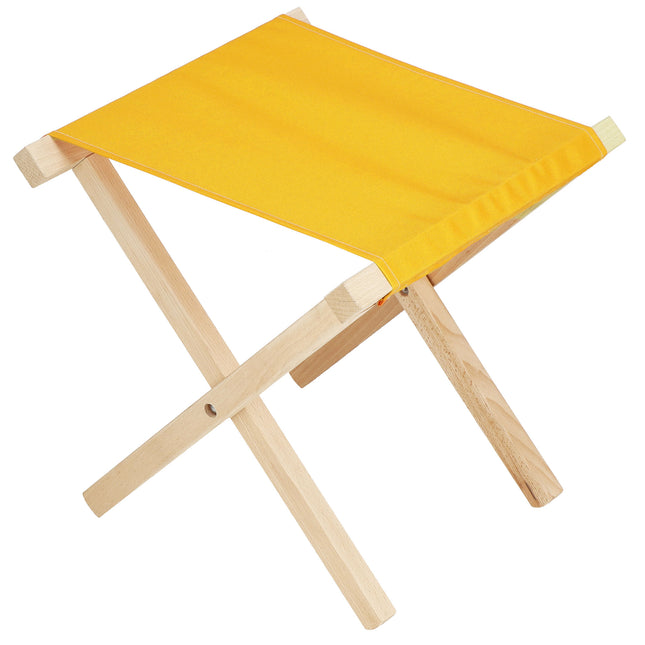 Campingkruk - Kampeerkruk - Viskruk - Voetensteun - Opvouwbaar - Geel