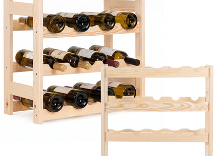 Wijnrek - Wijnrek voor 20 Flessen - Glazenrek - 53 x 25 x 53 Cm - 40 KG - Grenenhout