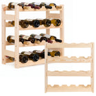 Wijnrek - Wijnrek voor 20 Flessen - Glazenrek - 53 x 25 x 53 Cm - 40 KG - Grenenhout