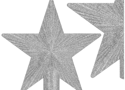Kerstboom Piek | Ster | 21 cm | Zilver | Glitter