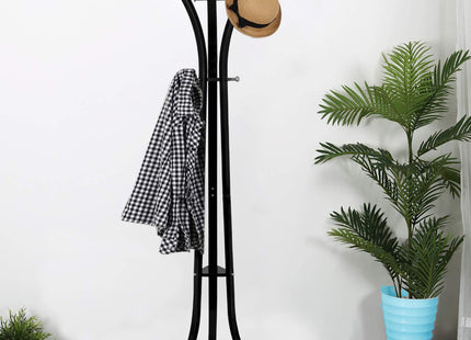 Staande Kapstok | Metaal | 9 Haken | Garderobe Kapstok | Zwart | 180 cm