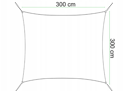 Schaduwdoek | Zonnezeil | Vierkant | 3 x 3 m | 90% Schaduw | Licht Grijs