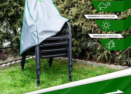 Stoelhoes -Stoel cover - Tuinset - Buitenstoelen - Weersbestendig - Outdoor Stoelhoes - Stapelbaar - 1-5 Stoelen - 75 x 60 x 100 Cm - Grijs