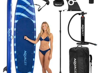 SUP Board - Opblaasbaar Paddle Board - Met Tas - Met Zitje -Inclusief Accessoires - Complete Set - Max. 150KG - 350x81cm - Blauw