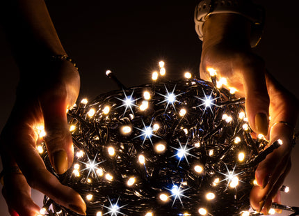 Kerstverlichting | 15 m | 300 LED | Warm Wit + Koud Wit| Inclusief Flitsfunctie