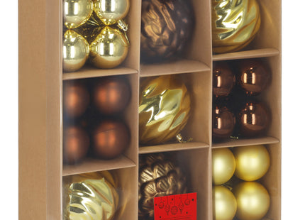 Kerstballen | 36 Stuks | 8 cm | Goudbruin