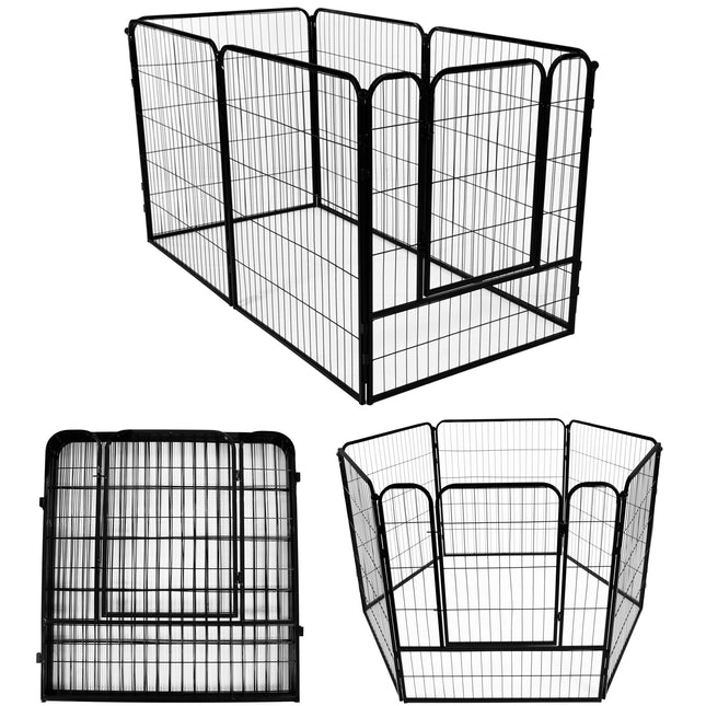 Puppyren - Opvouwbaar - Metaal - Zwart - 184x93x100 CM