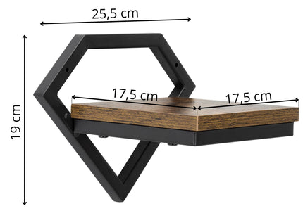 Wandplank - Boekenplank - Ophangbaar - 3 Delig - Zwart - Metaal - 10 Kg - 25,5x19x19 cm