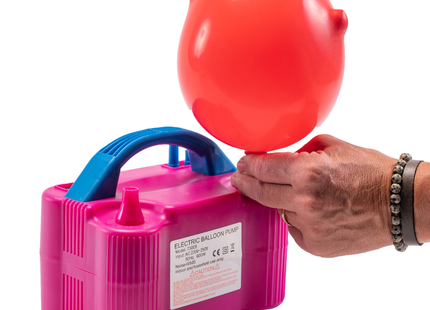 Ballonnenpomp - Elektrisch - Dubbele Vulfunctie - Met Hulpstukken - Roze / Blauw