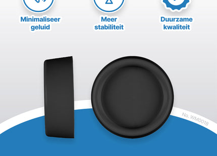 SQOON® Trillingsdempers – 4 stuks | Voor onder je wasmachine of droger | ZWART