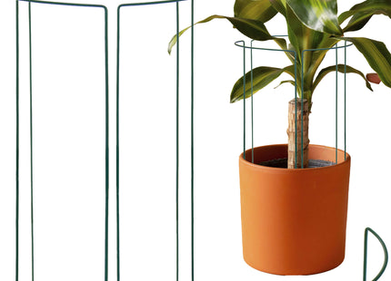 Plantensteun - Metaal - Bloemen - Groen - Set Van 3 - 45 Cm