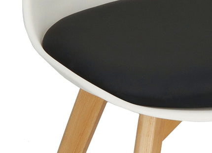 Eetkamerstoel - Gestoffeerd - Wit Zwart - 82 x 44,5 x 41 CM