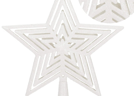 Kerstboom Piek | GlitterSter | 23 cm | Zilver