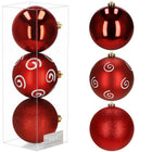 Kerstballen | 3 Stuks | 15 cm | Rood | Wit
