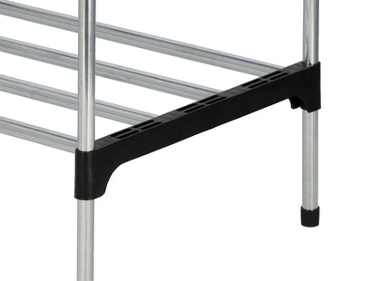 Schoenen Rek - Schoenen Kast - Metalen Kast - 4 Planken - Zilver - 83.5 x 27.5 x 60 cm