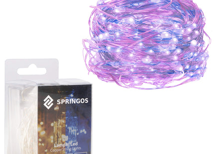 Kerstboomverlichting - 100 LED - Microdraden - 9.9 M - Roze/Blauw