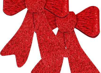 Kerstboomhanger | Strik | 2 Stuks | PVC | Rood