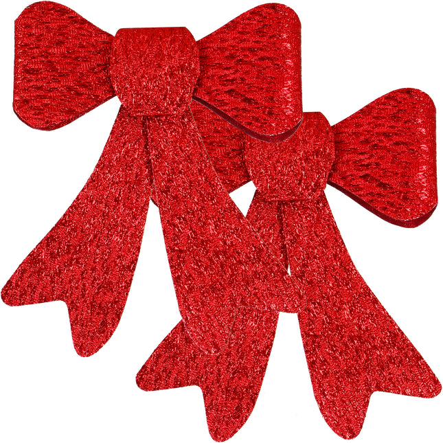 Kerstboomhanger | Strik | 2 Stuks | PVC | Rood