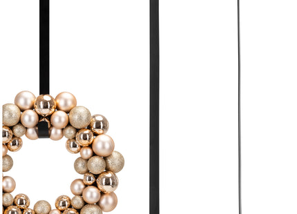 Deurhaak - Kranshouder - Kerst - Metaal - Zwart - 38 cm