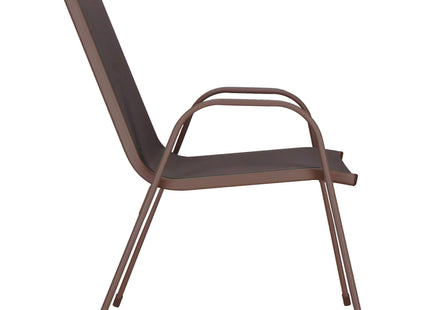 Tuinstoel | Tuinstoelen | Tuinstoel Buiten | Staal & Textileen | 120 kg | Bruin | 2 Stuks