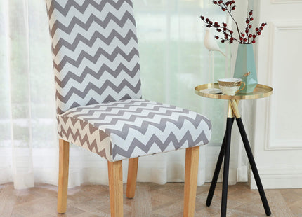 Stoelhoes - Voor Eetkamerstoelen - Met Stretch -  Wit - Grijs