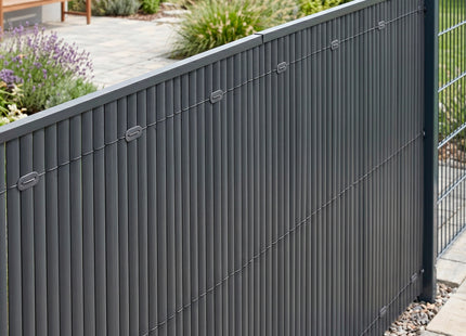 Balkonscherm - Privacyscherm - Hoge Kwaliteit - Waterbestendig - UV-bescherming - 1x4 m - Antraciet - PVC