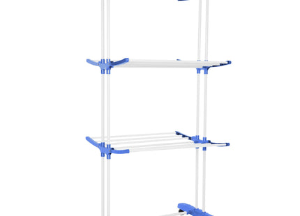 Wasrek - Droogtoren - Droogrek - 4 - Etages - Inklapbaar - Inclusief- Wielen - Draaibaar - 170x75,5x57 cm