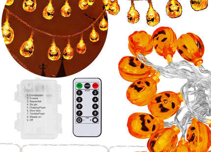 Halloween Decoratie - Lichtslingers - Verlichting - Pompoenen - 20 Led