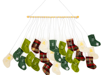 Adventskalender | 24 lades | Hout | Kerstsokken