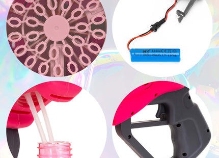 Bellenblaasmachine - Bellenblaas Pistool - Bellenblazer - Bubble gun Volledig Elektrische Bubbel Gun met Reservoir - Roze -Led Verlichting