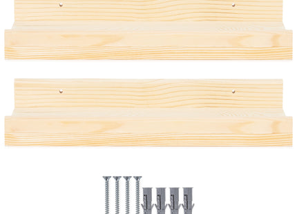 Wandplank - Boekenplank - Ophangbaar - Kruidenplank- Wit- Grenenhout - 10 Kg - 40 cm - 2 Stuks