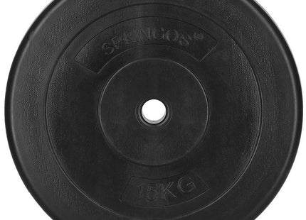 Halterschijf | 1 x 15 kg | Kunststof | Zwart